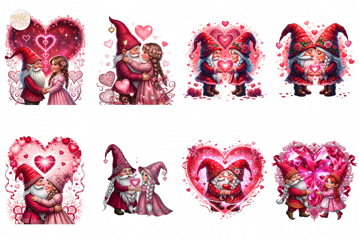 Valentine Gnome Couple PNG Clipart, a Person Illustration by KennedyStudio (Photo 2 of 5)