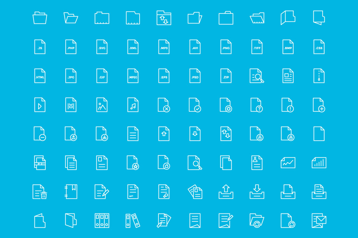 100+ Files and Folders Icon, an Outline Icon by Creative Stall (Photo 2 of 2)