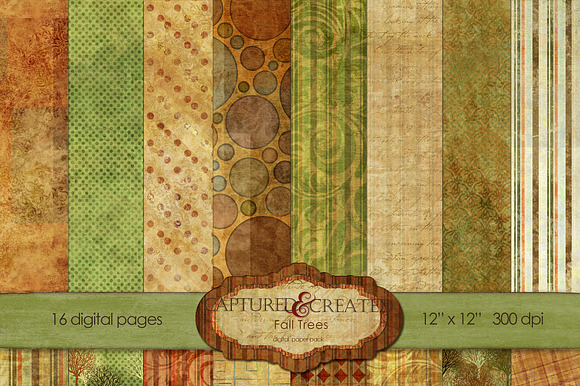 Fall Trees Digital Paper Pack 16 preview 6