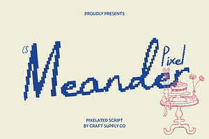 CS Meander Pixel, a Script Font by Craft Supply Co.
