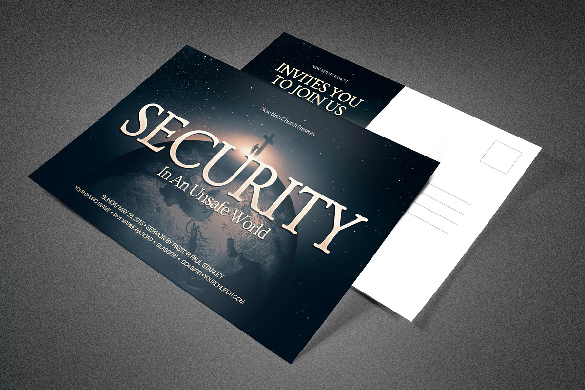Security Church Postcard Template, a Card Template by loswl (Photo 1 of 2)