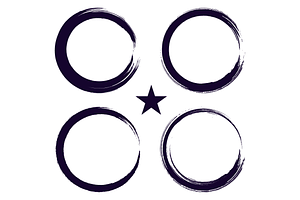 Enso Zen Brush Strokes Vector Set