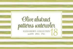 Olive abstract patterns watercolor, a Texture Illustration by YarovaArt