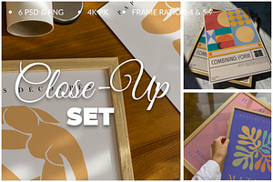 Frame Mockup Close-Up Set 6 PSD