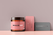 Amber Glass Cosmetic Jar Mockups, a Cups & Container Mockup by pmvch (Thumbnail 9 of 26)