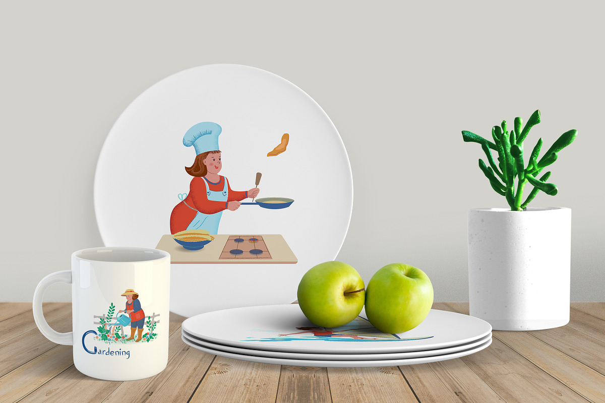 English HOBBY Alphabet, a Person Illustration by Natali_Zhy (Photo 2 of 5)
