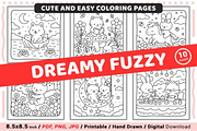 Dreamy Fuzzy Cute Coloring Pages, a Decorative Illustration by Ink Gallery (Thumbnail 1 of 4)