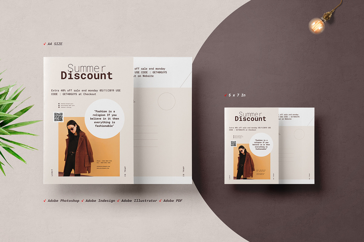 Fashion Postcard Flyers, a Flyer Template by Proonty (Photo 3 of 3)