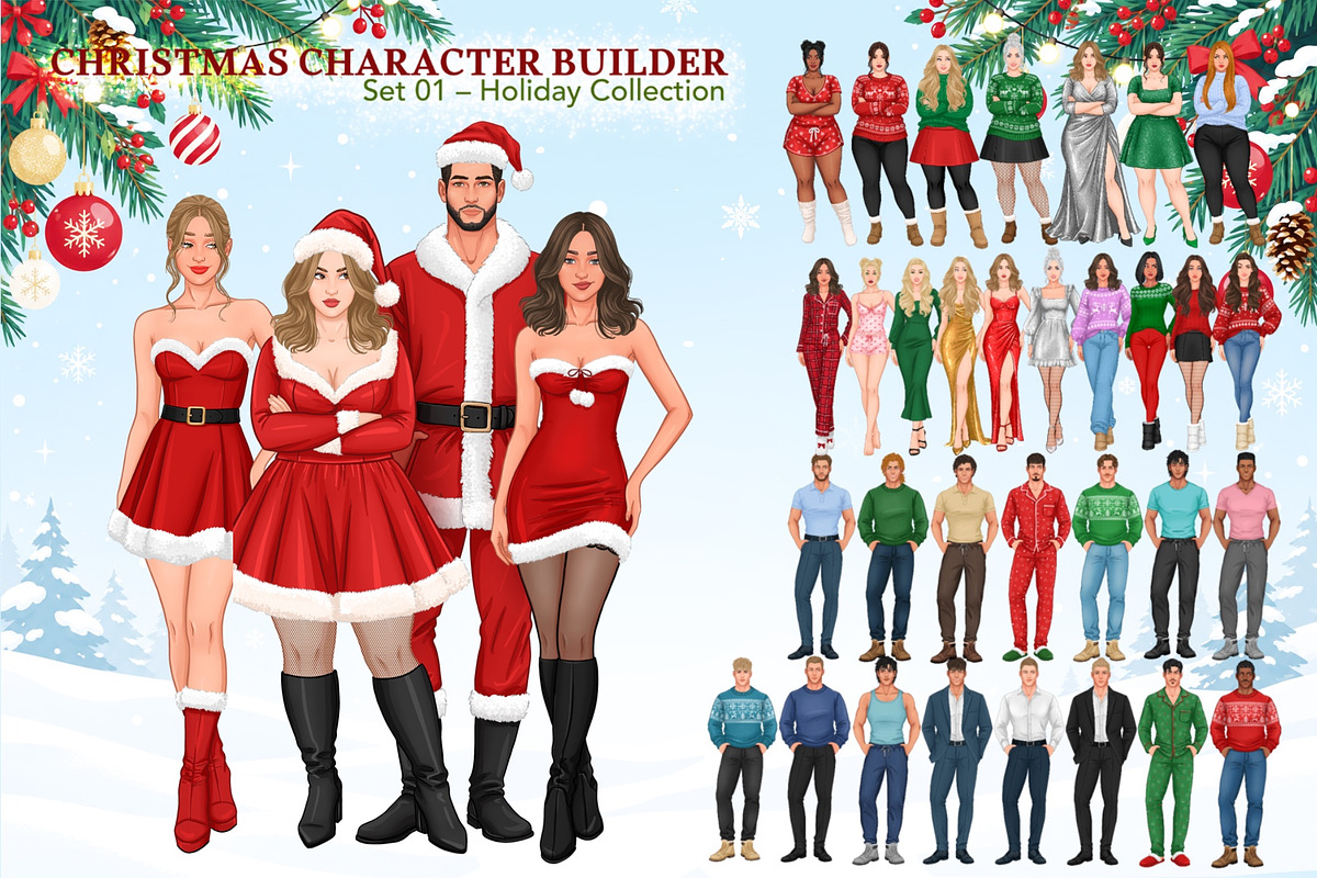 Christmas Character Creator, a Person Illustration by Elenbushe (Photo 1 of 20)