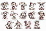Christmas Bunny Clipart, an Illustration by Craft Nest (Thumbnail 6 of 6)
