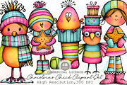 Whimsical Christmas Chick Clipart, an Illustration by Sublimation Artist (Thumbnail 1 of 6)