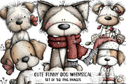 Cute Funny Dog - Whimsical Clipart, an Illustration by DreamPrint404 (Thumbnail 1 of 6)