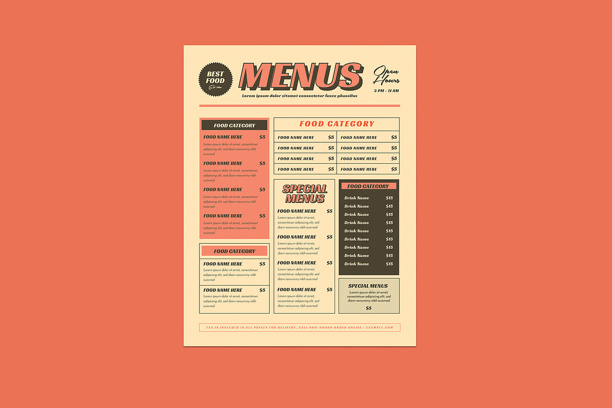 Retro Menus, a Flyer Template by Guuver (Photo 2 of 4)