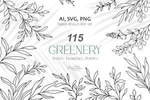 Greenery Line Art