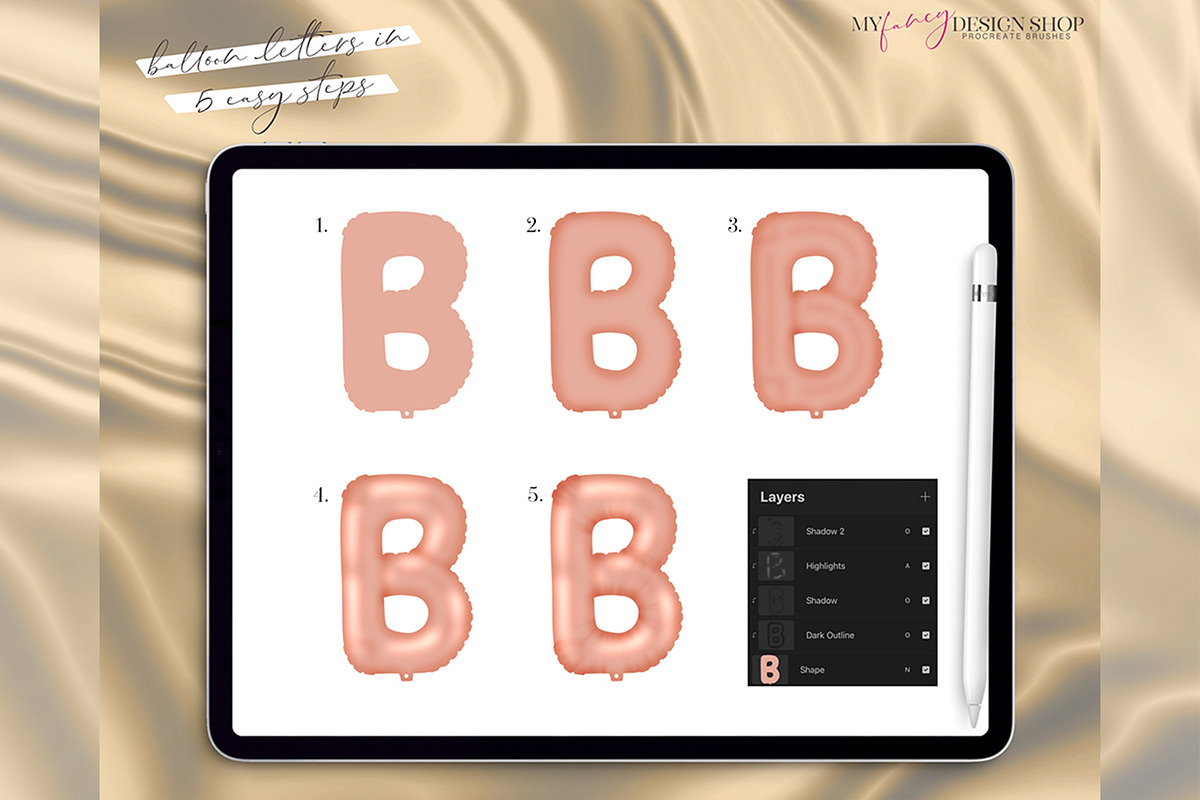 Balloon Letter Procreate Builder Set, a Brush Add-On by My Fancy Design Shop (Photo 3 of 10)