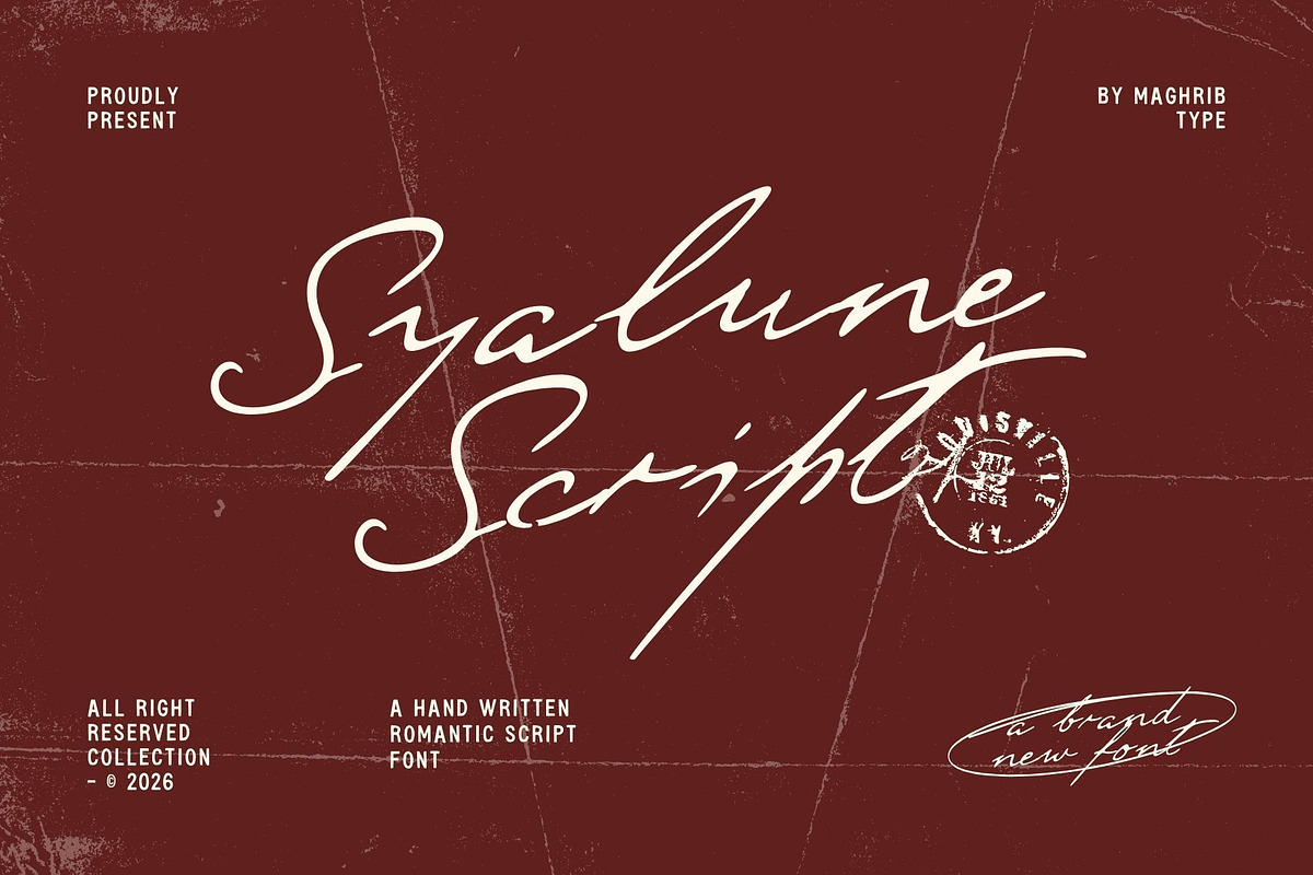 Syalune Script, a Script Font by maghrib (Photo 1 of 12)