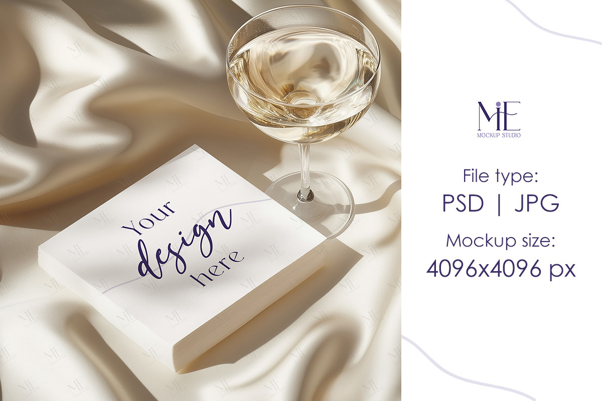 Cocktail Napkin Mockup, Boho Wedding, a Mockup by Mie Mockup Studio (Photo 8 of 10)