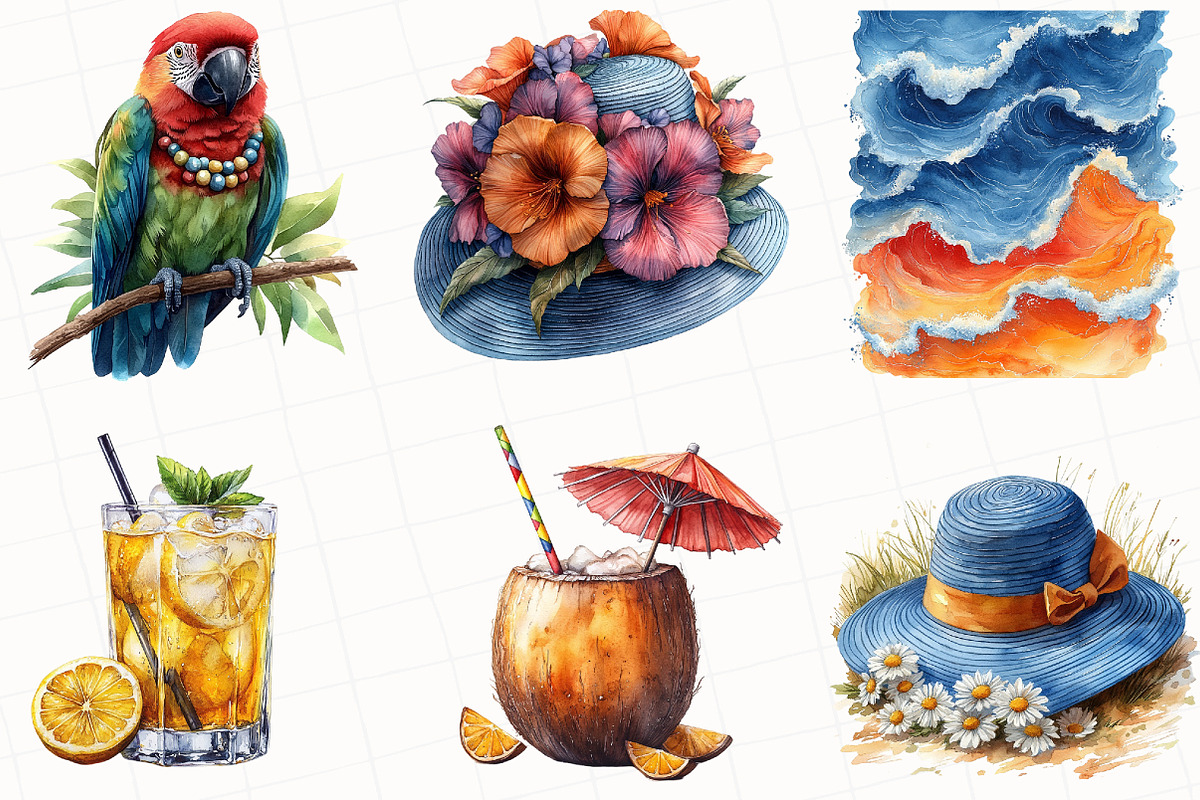Funky Summer Clipart, an Illustration by OK Design (Photo 5 of 5)