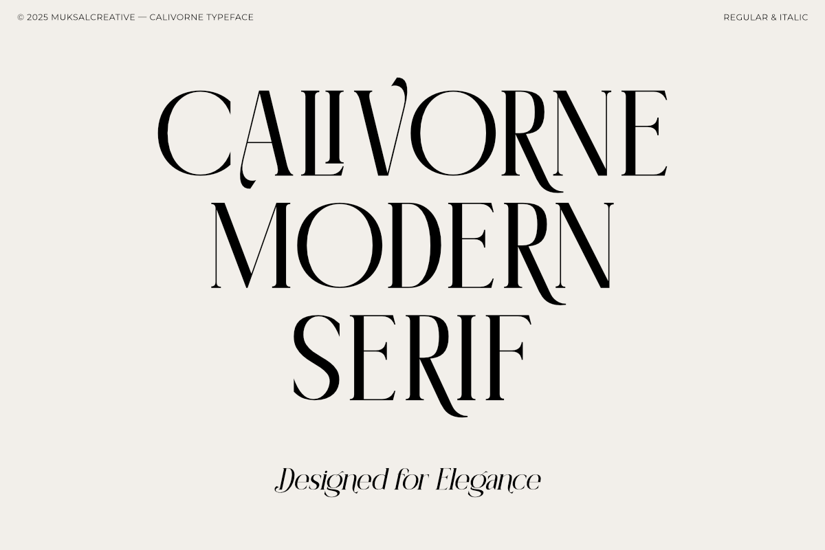 Calivorne - Modern Elegant Serif, a Serif Font by Muksal Creative (Photo 7 of 11)