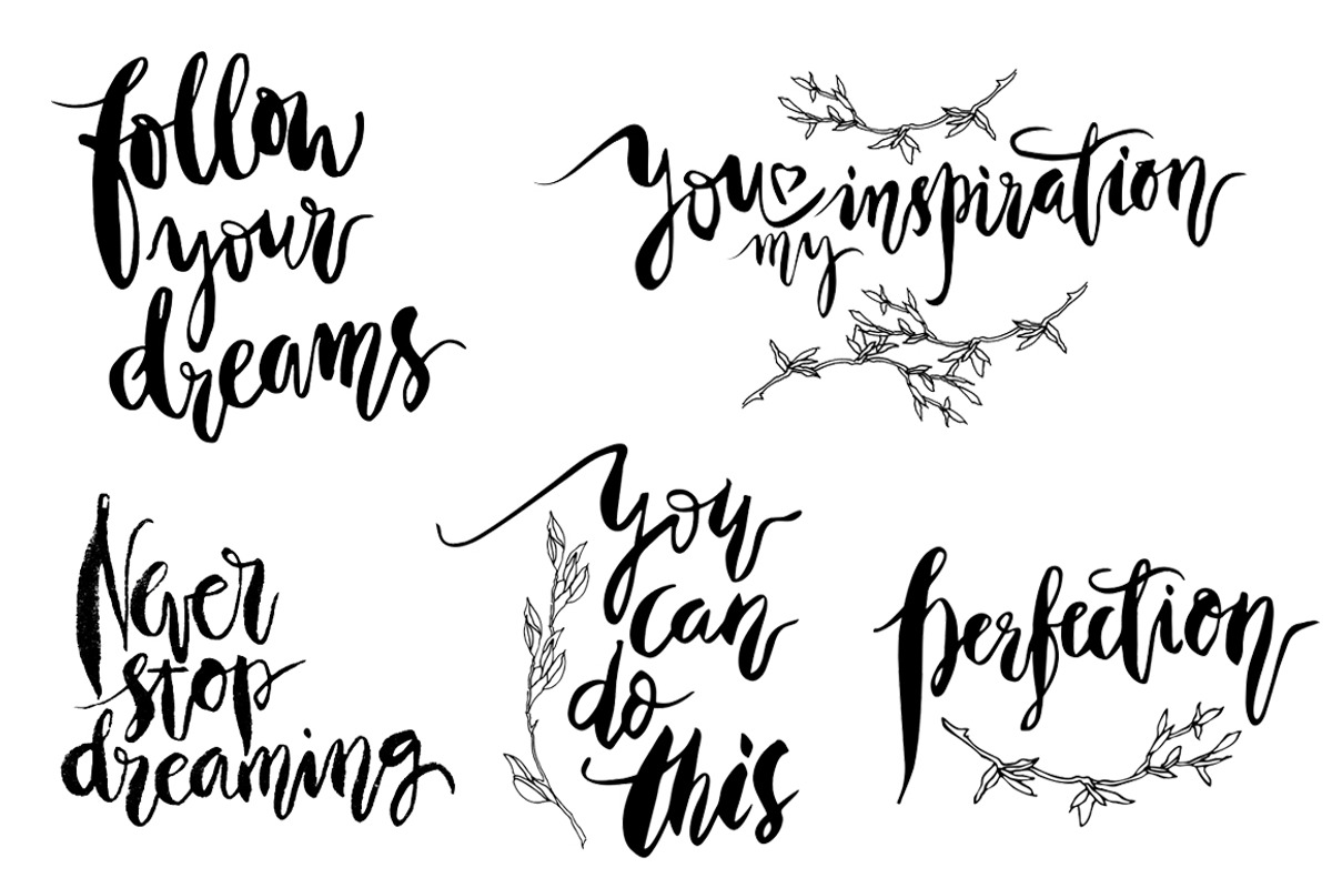 Set of calligraphy inscriptions., an Illustration by Penndpaper (Photo 3 of 5)