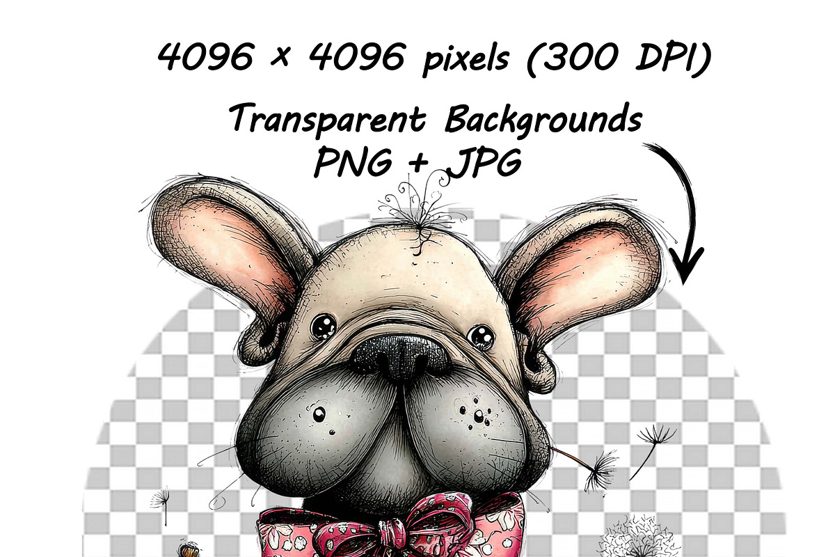 Whimsical Dogs Floral Clipart Spring, a Graphic by one-touch (Photo 8 of 19)