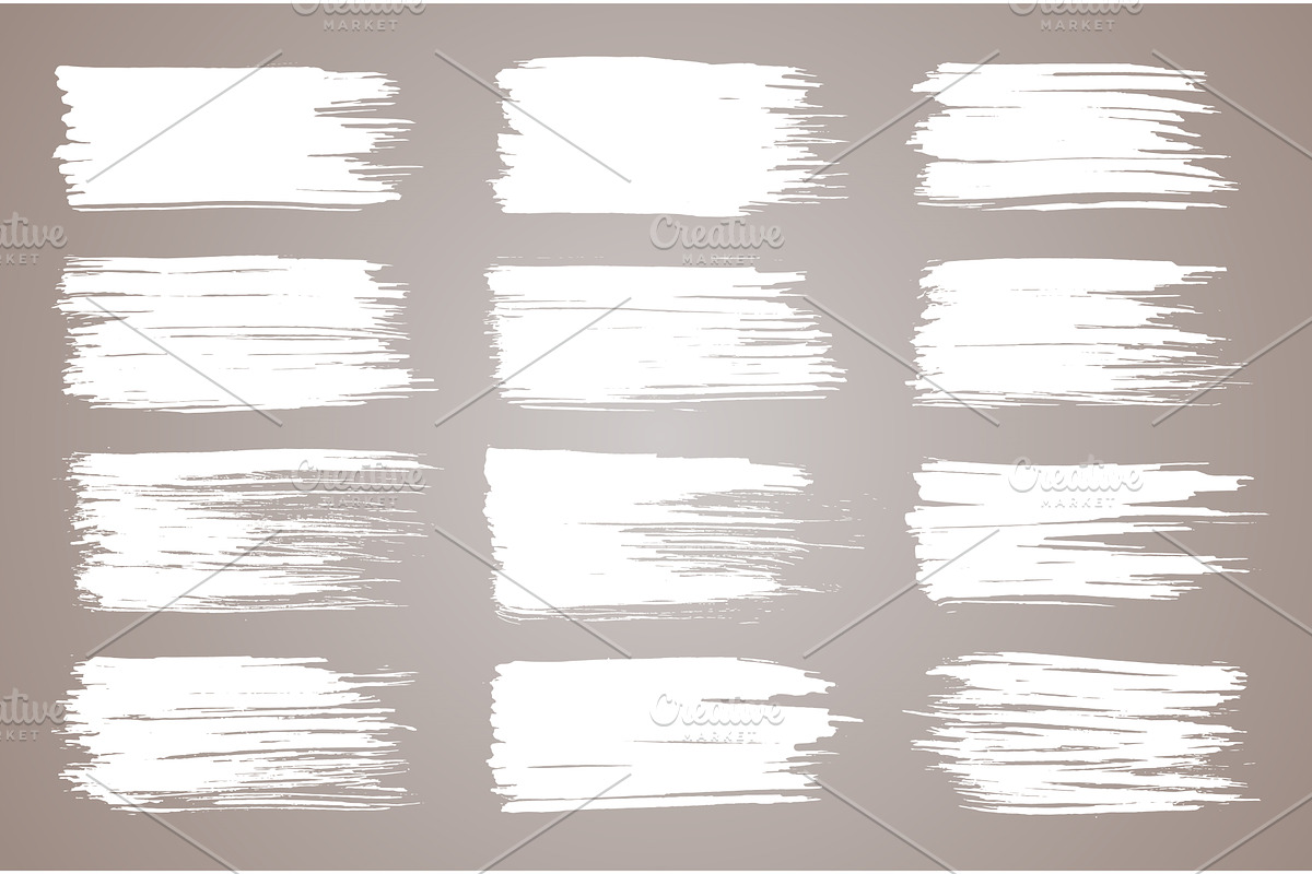 Vector paint brush set. White ink, an Illustration by the8monkey