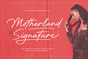 Motherland Signature, a Script Font by Hendra Pratama (Thumbnail 1 of 17)
