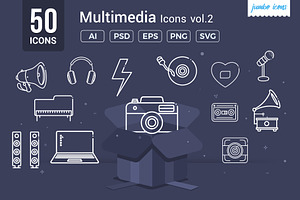 Multimedia Line Icon V2, an Outline Icon by Jumbo Icons