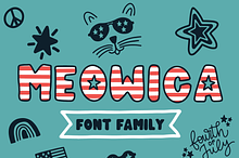 Meowica | A 4th of July Font Family