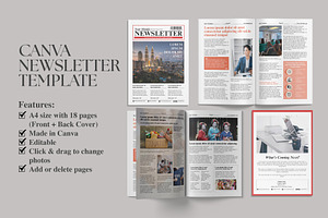 Canva Newsletter Template, a Magazine Template by Oshin Design