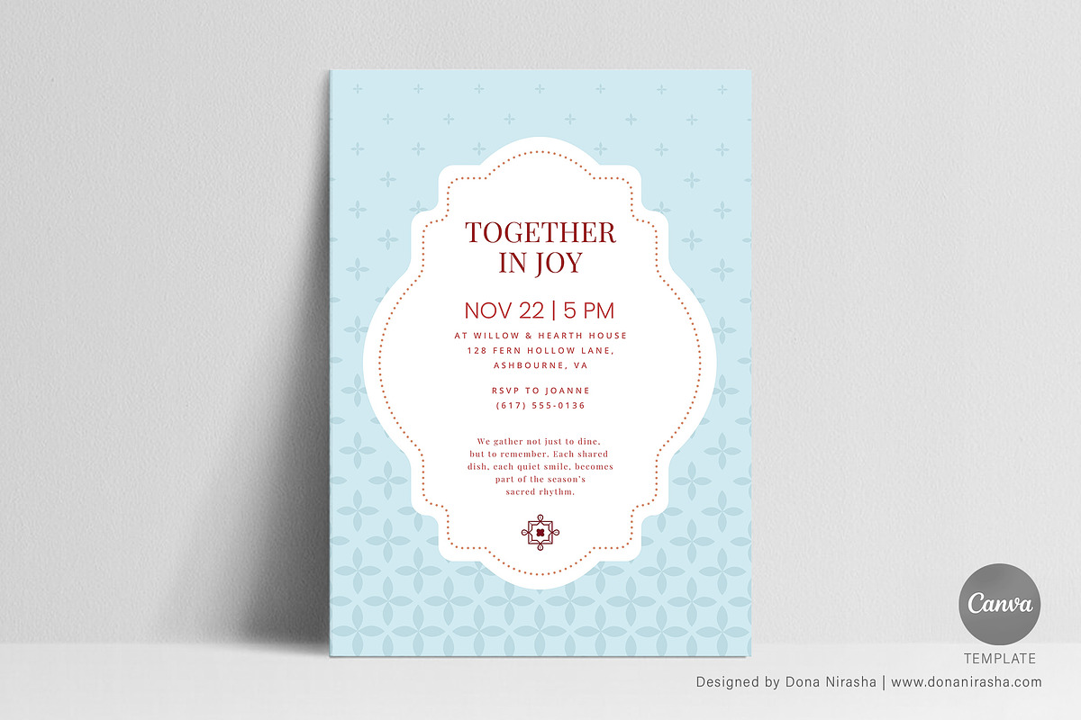 Get-together Invite Canva Temp - 33, a Marketing Template by BloomToLife By Dona (Photo 1 of 5)
