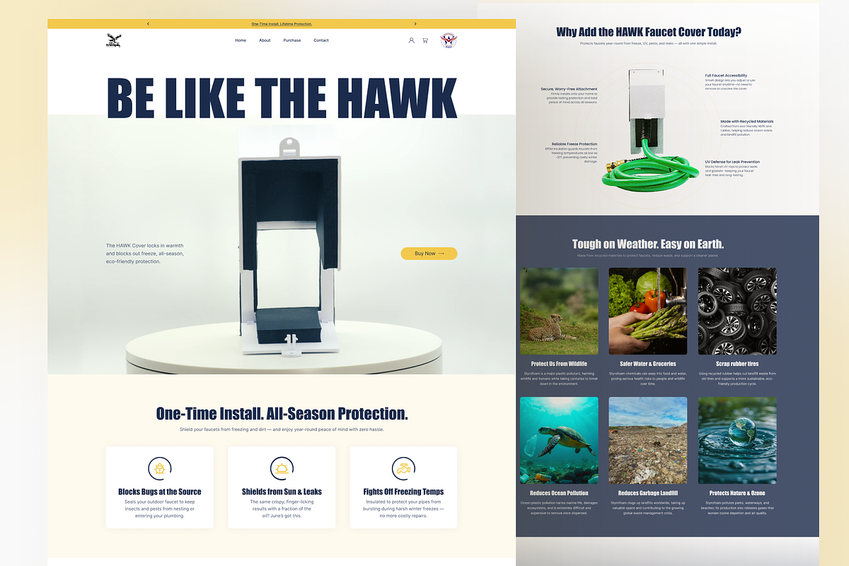 HAWK Faucet Cover Landing Page, an UI Kit Template by MUIs (Photo 2 of 2)