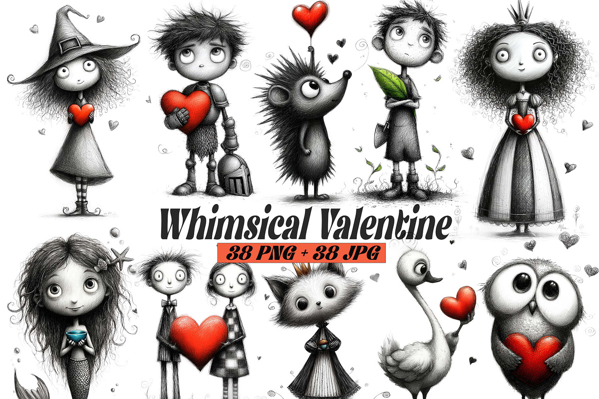 Minimal Whimsical Valentine Day Art, an Illustration by one-touch (Photo 1 of 10)