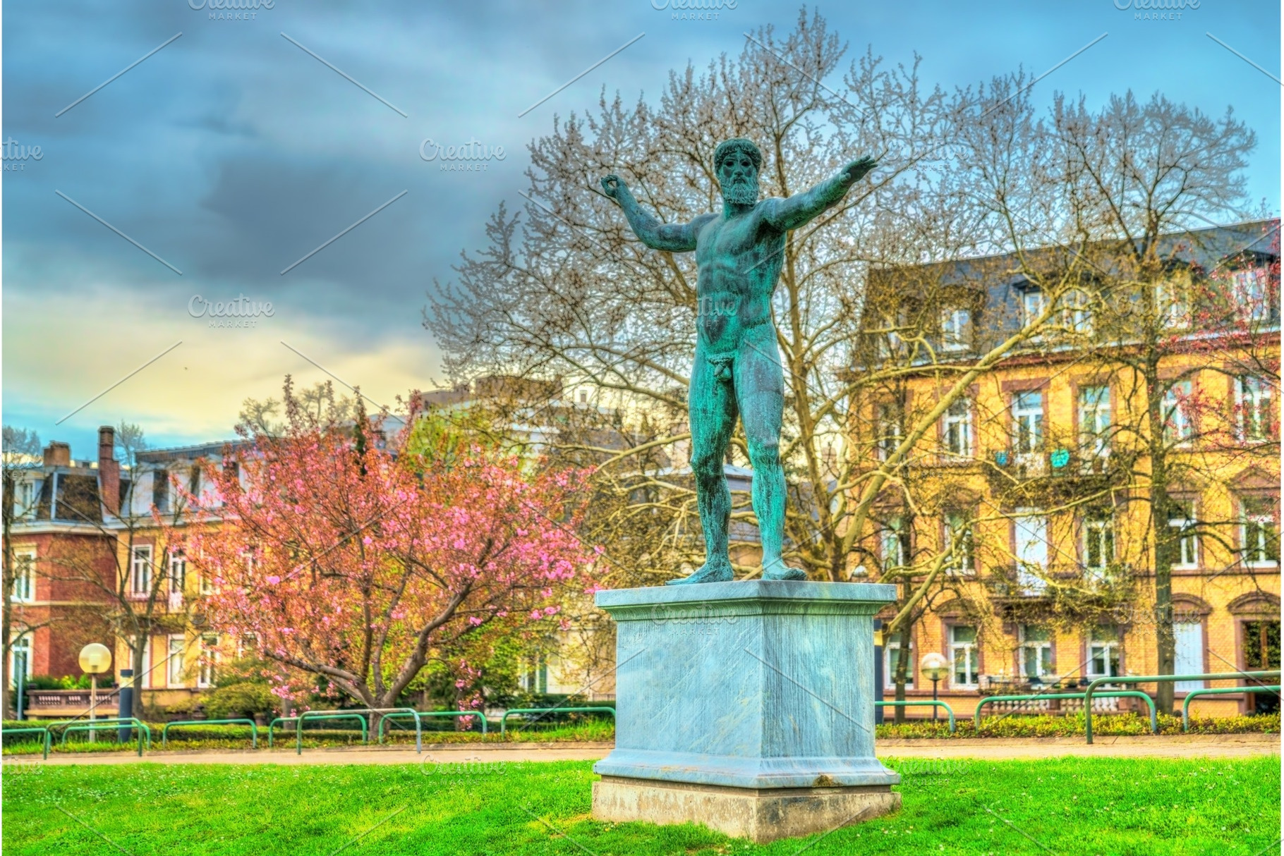 Statue in front of the Palace of Europe, the seat of the Council of, an Arts & Entertainment Photo by Leonid Andronov