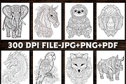 500 Animal Mandala Coloring Pages, an Animal Illustration by Design Station (Thumbnail 4 of 5)