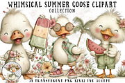 Whimsical Summer Goose Clipart, an Illustration by OK Design (Thumbnail 1 of 6)