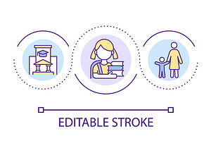 Primary school education concept, an Outline Icon by IMG Visuals