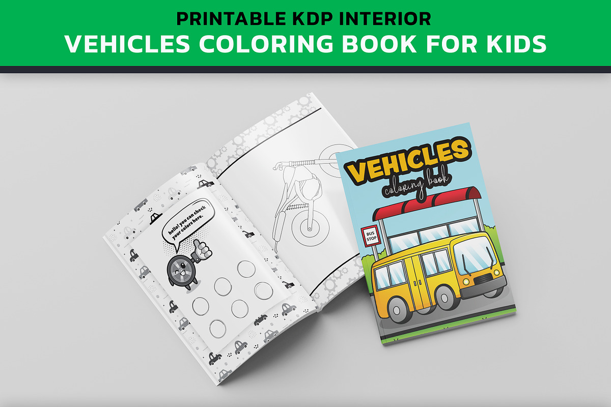 KDP Vehicle Coloring Book For Kids, an Illustration by PublishingHelper (Photo 3 of 4)