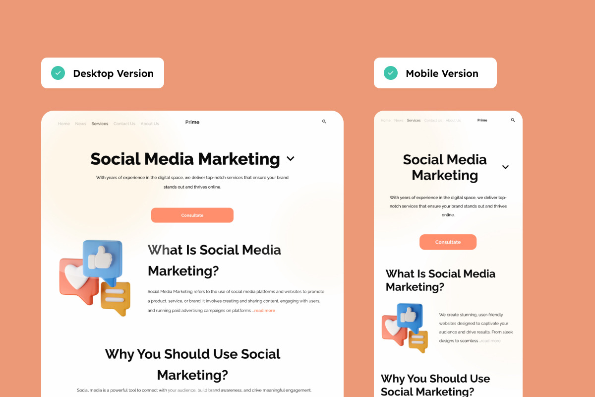 Prime - Creative Agency Landing Page, a Landing Page Template by productype1 (Photo 3 of 5)