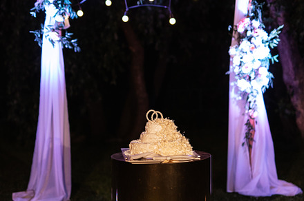 white wedding cake at the wedding of the newlyweds, a Food & Drink Photo by Weddings, People, Travel