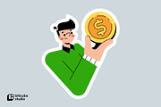 Earn Money Vector Illustration, a Finance Illustration by Bilicube Studio (Thumbnail 2 of 3)
