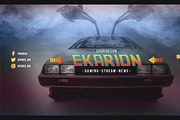 Retro-wave 80's YouTube Banner set, a Social Media Template by Midgardians (Thumbnail 6 of 7)