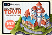 ISOMETRIC TOWN PROCREATE PS CREATOR, a Brush Add-On by AlexandraArt (Thumbnail 1 of 12)