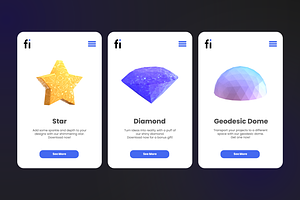 3D Shapes Icon Set