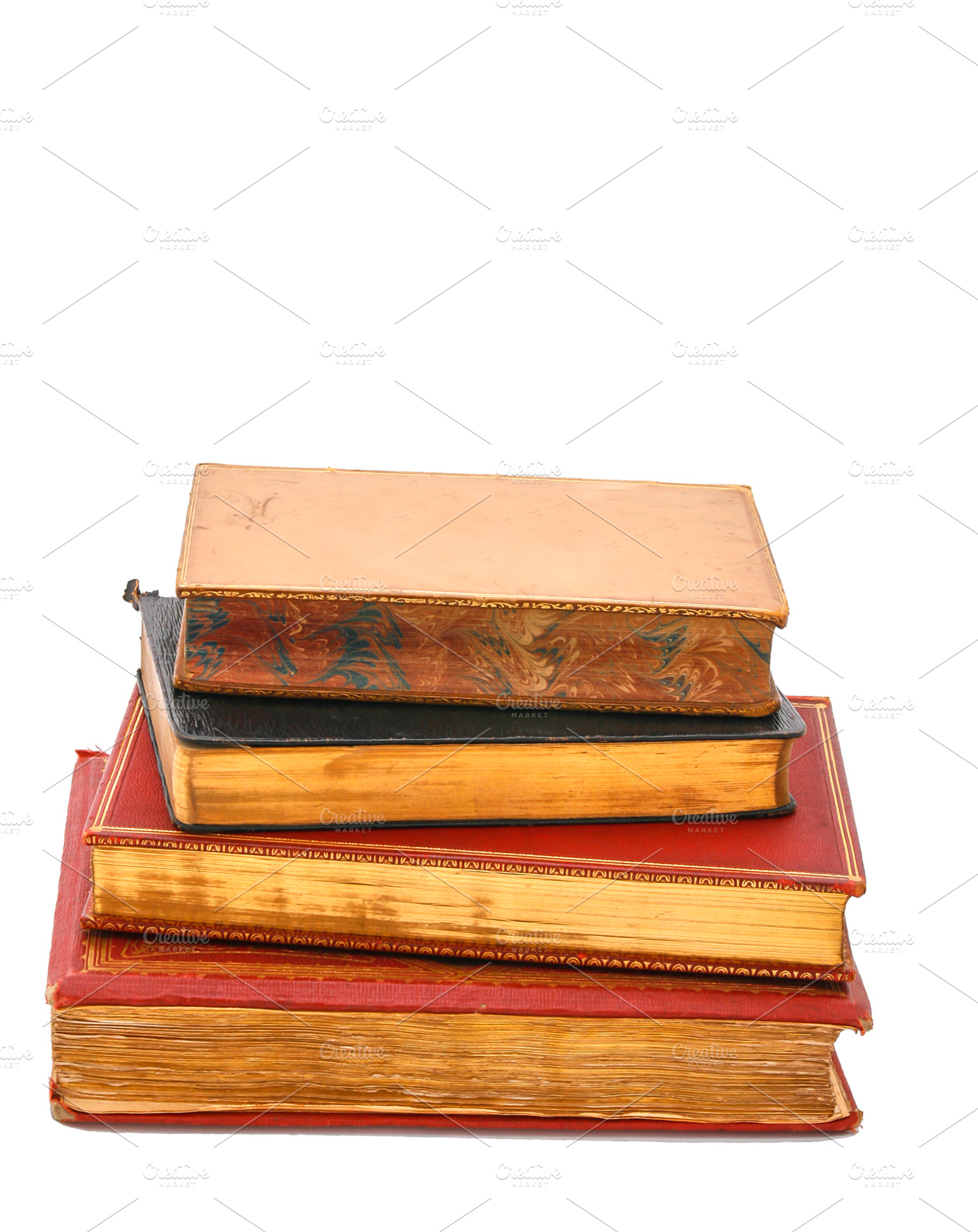 Stack of antique books