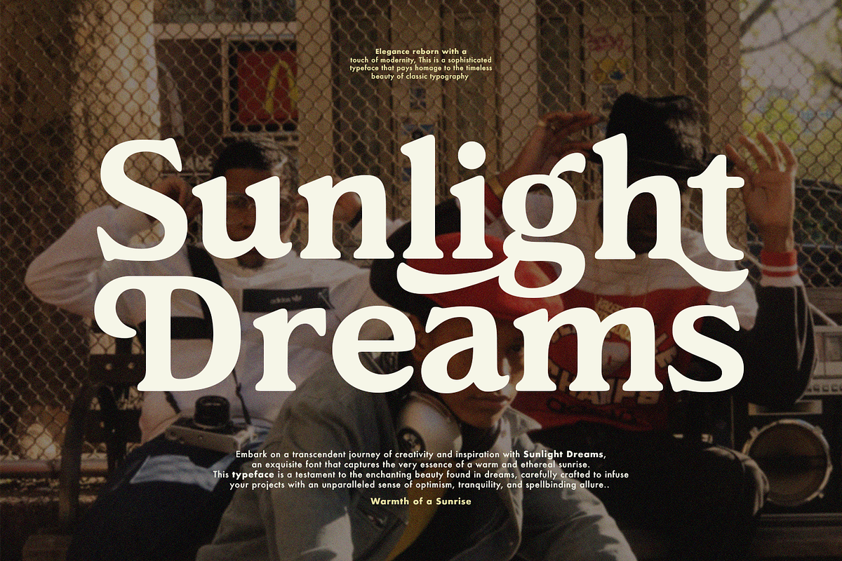 Sunlight Dreams - Retro Serif Font, a Serif Font by Viswell (Photo 1 of 9)
