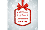 Christmas frame, red bow, a Decorative Illustration by Vector Tradition (Thumbnail 1 of 3)