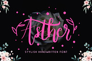 Asther – Stylish Handwritten Font, a Script Font by Graphiqa Studio (Thumbnail 1 of 11)