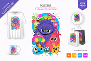 Cheerful company of monsters 01., an Animal Illustration by KENO Mascots (Thumbnail 1 of 6)