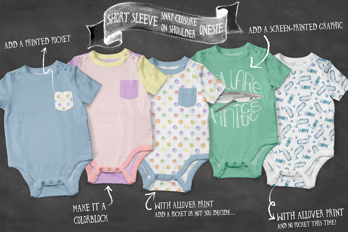 Baby Onesie Mock Ups UPDATE, an Apparel Mockup by JSquarePresents (Photo 7 of 13)